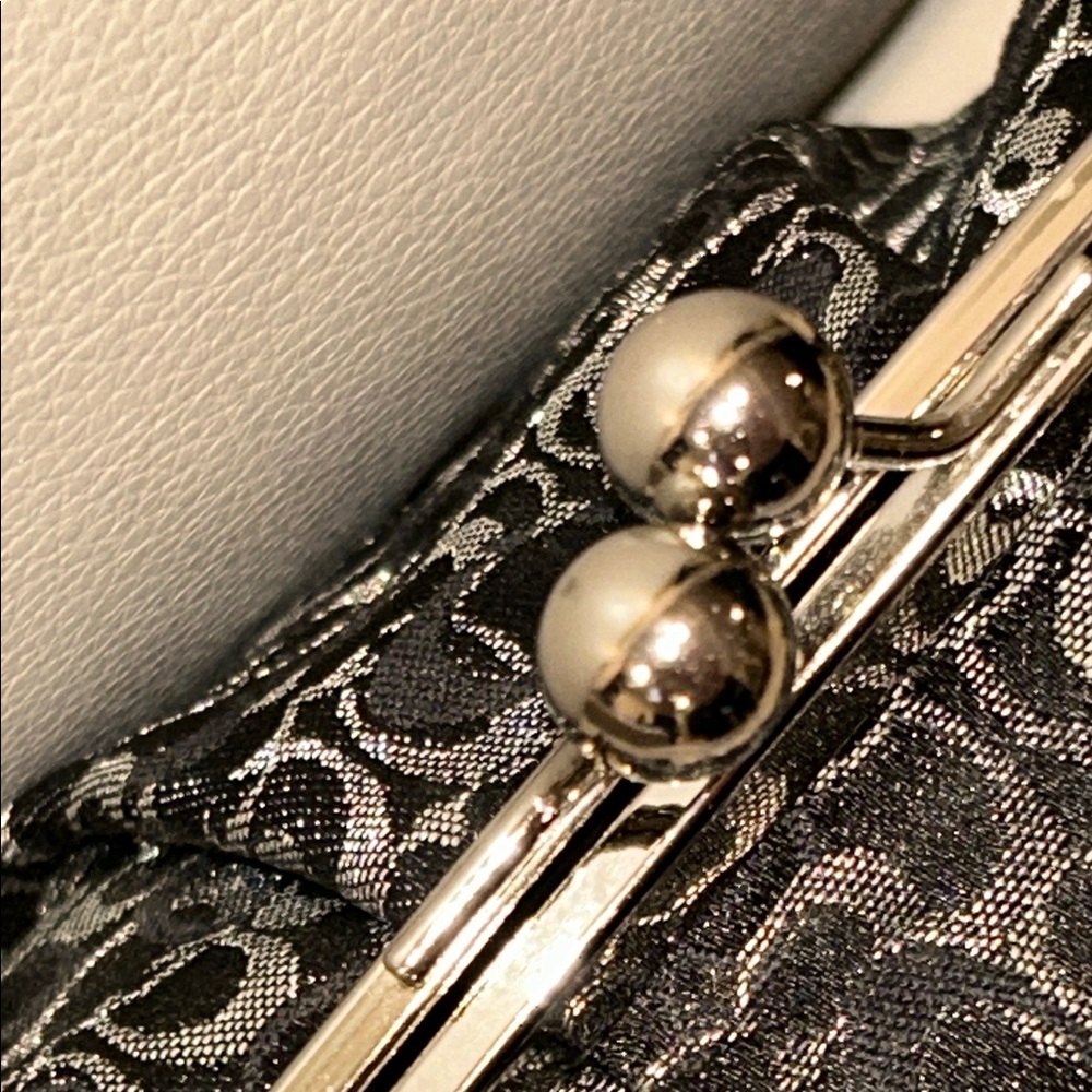 Coach Optic C Mini Signature Lurex Black Wristlet Clutch - Picture 12 of 17